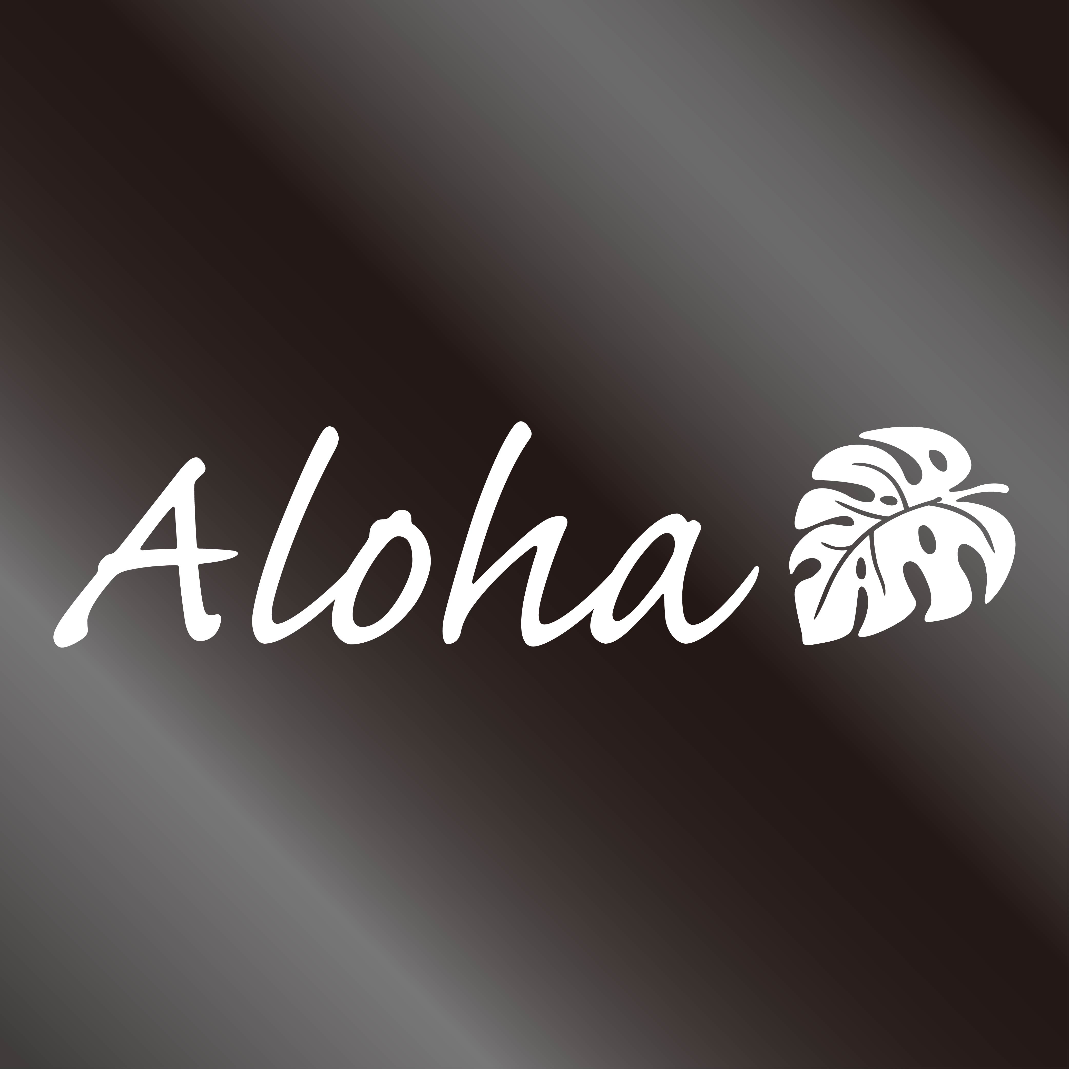 nc-smile ハワイアンステッカー Aloha モンステラ ホワイト